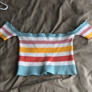Colorful off the shoulder top